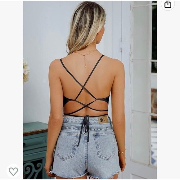 Tank Top Strappy Womens 2XL Plus Black Satin Silk Camisole Women Satin Shiny B2 - Picture 7 of 12